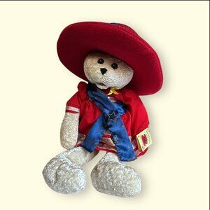 Vintage with tags Chantilly Lane musical God Bless America Bear. 22in. WORKS